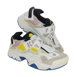 Kenzo Paris Womens Pre-owned Designer White & Pink Running Sneakers - sz. 5 1/2